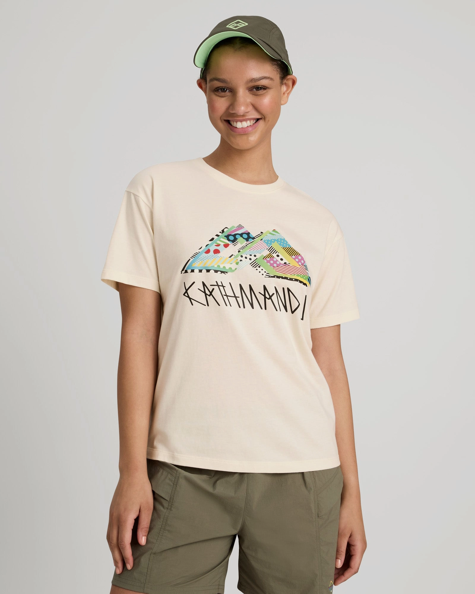 Jason Woodside Kathmandu Logo Women'S T-Shirt - Natural Online Exclusive Savings Special Offer Inside