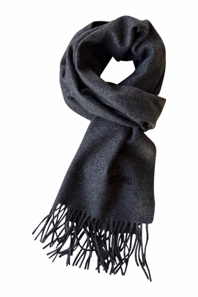 Dark Grey Merino Wool Scarf From Moschino Instant Hot Deal MustHave Deal