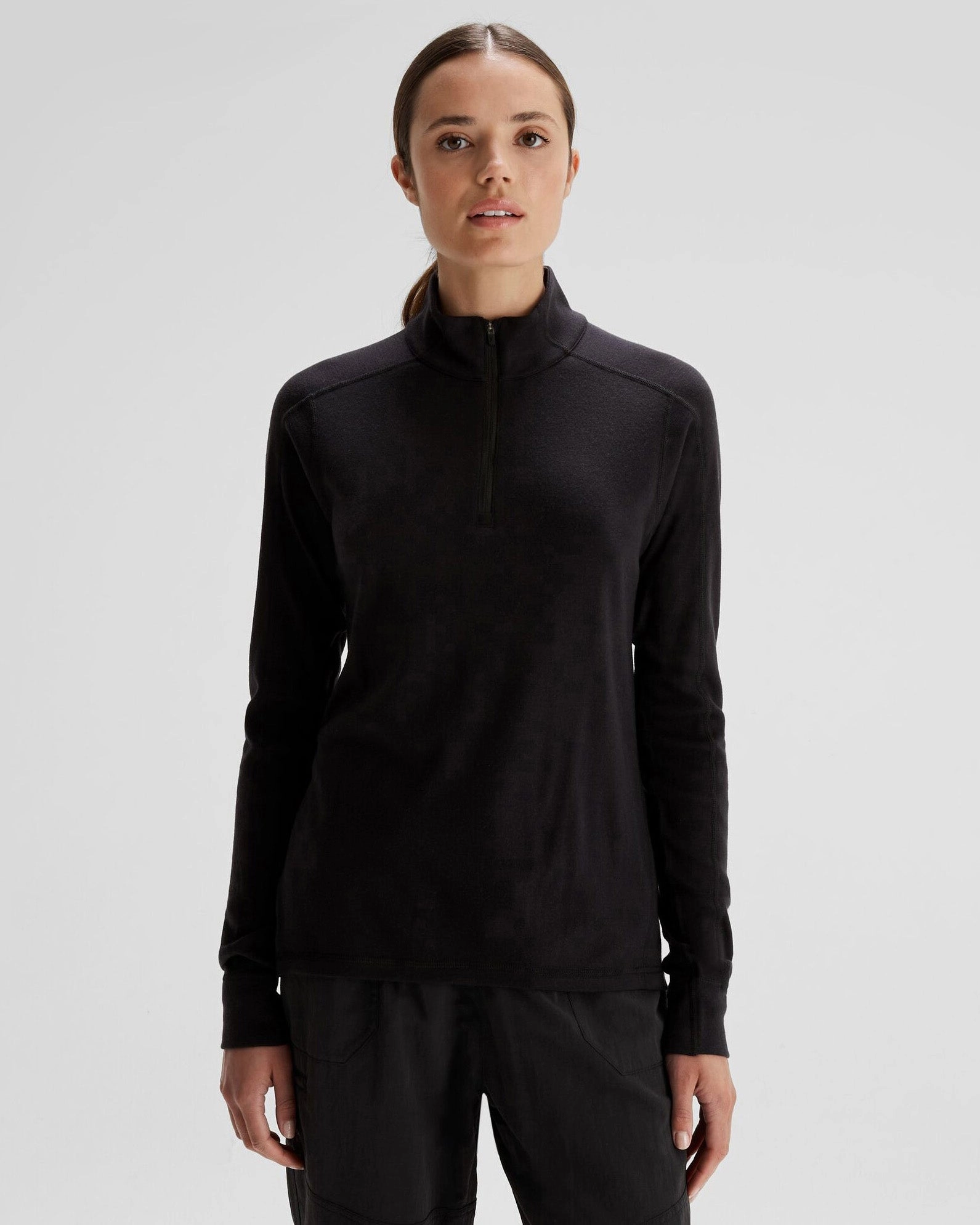 Hot Pick Sale Women'S K-Merino 250 Quarter Zip Top  - Black Stingray