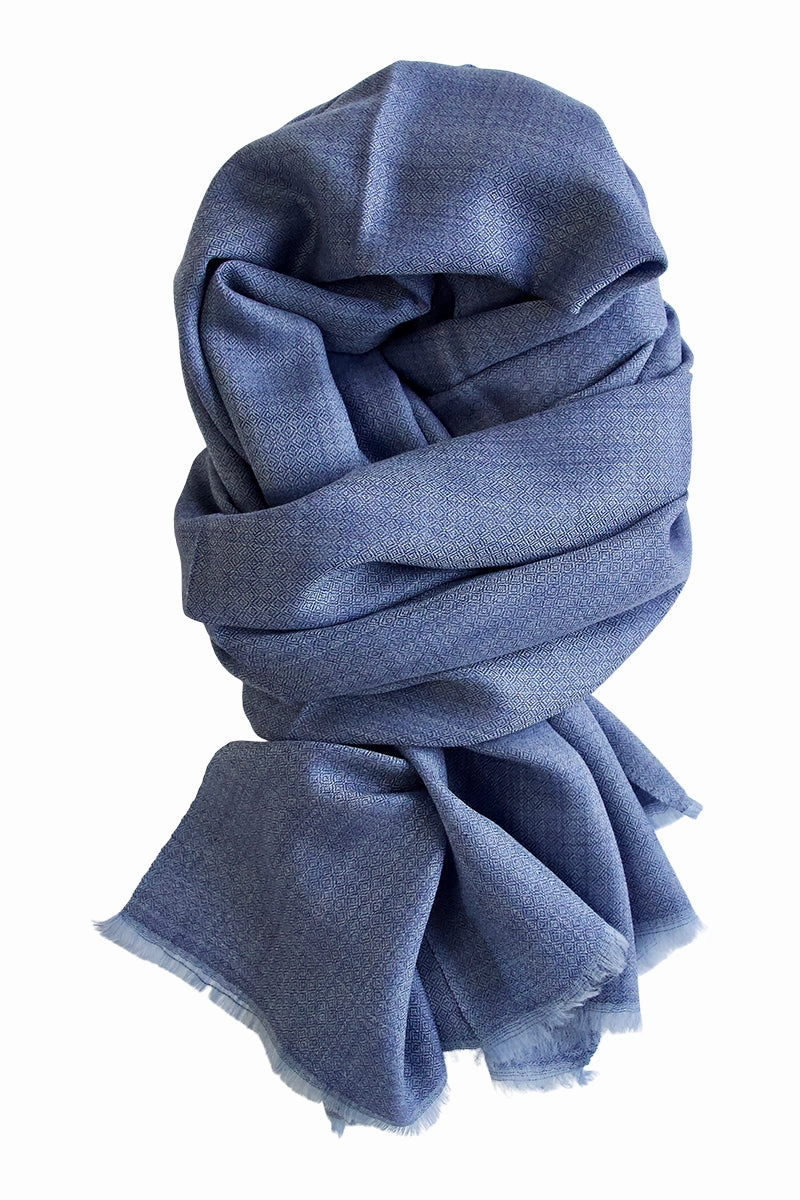 Flash Pick Today Big Hot Sale Cashmere Scarf In 100% Exclusive Fine Kashmir Wool - Blue