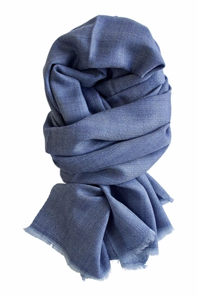 Flash Pick Today Big Hot Sale Cashmere Scarf In 100% Exclusive Fine Kashmir Wool - Blue