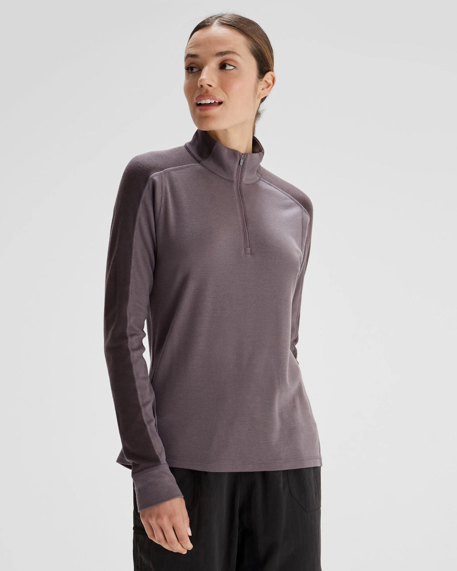 Limited Time Discount Hot Sale Today Women'S K-Merino 250 Quarter Zip Top  - Light Quartz/Dark Quartz