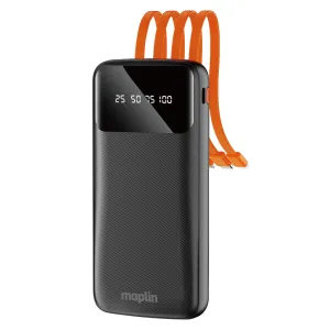 Maplin 20000Mah Portable Power Bank With Integrated Usb-C, Micro Usb & Lightning Cables Trending Offer Today Price Drop Alert