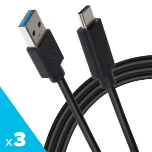 Maplin Pro Usb-C To Usb-A 3.1 Gen1 5Gbps Super Speed Cable - Black, 1M (Pack Of 3) Daily Deal Frenzy Clearance Savings Now