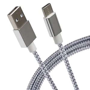 Maplin Usb-C To Usb-A Braided Cable - Silver, 2M Big Hot Sale