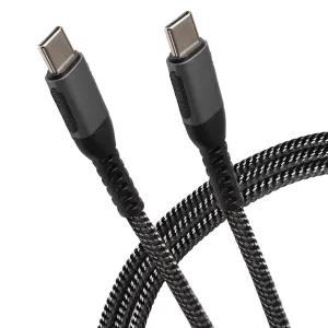 Maplin Usb-C To Usb-C 60W Pd Braided Cable - Silver Weekend Specials Special Offer Inside