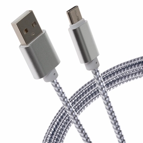 Mega Discount Event Maplin Usb-C To Usb-A Braided Cable - Silver, 0.25M