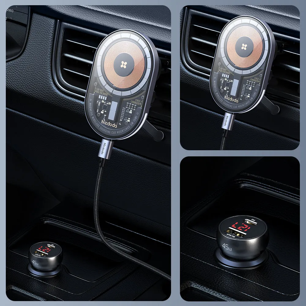 Grab It Fast Trendy Picks Today Mcdodo Wireless Magsafe Car Mount Charger (Prism Series)