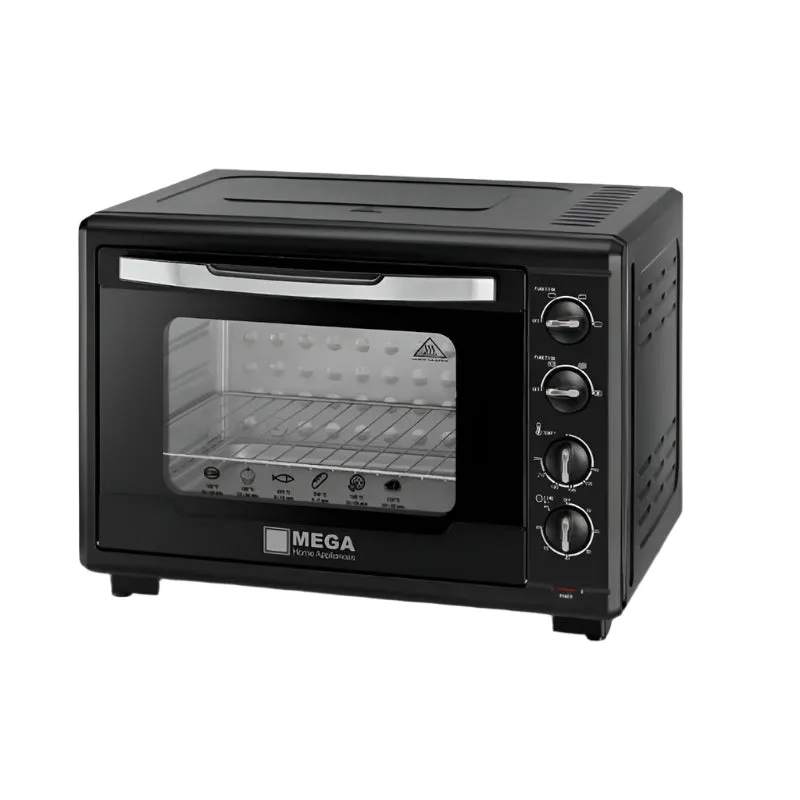 Mega Electric Oven, 55Lit, 2000Watts, Black