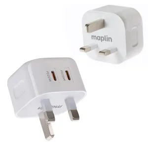 Maplin 2 Port Usb-C 20W Power Delivery High Speed Wall Charger Dont Miss These Savings