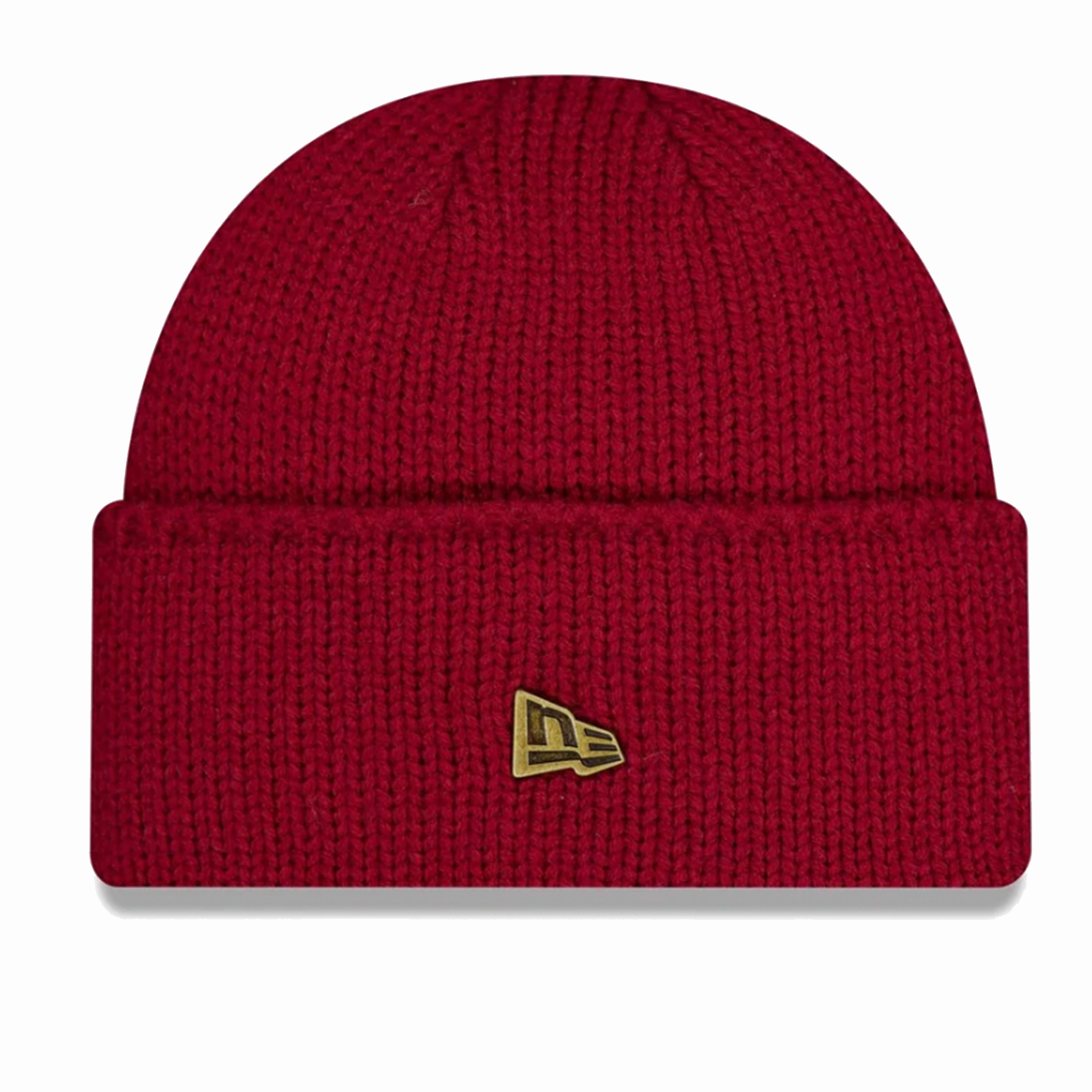 Dark Red Wide Cuff Knit Beanie Sale Ending Soon