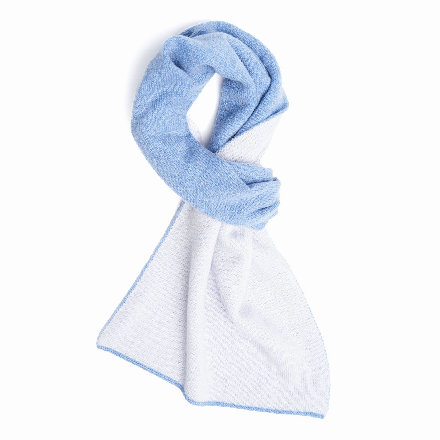Light Blue And White Two-Tone Cashmere Neck Warmer Online Exclusive Steal