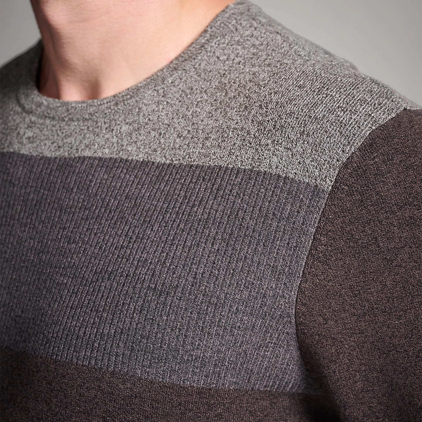 Exclusive Online Offer Men'S Multi Yarn Mlange Crewneck Sweater