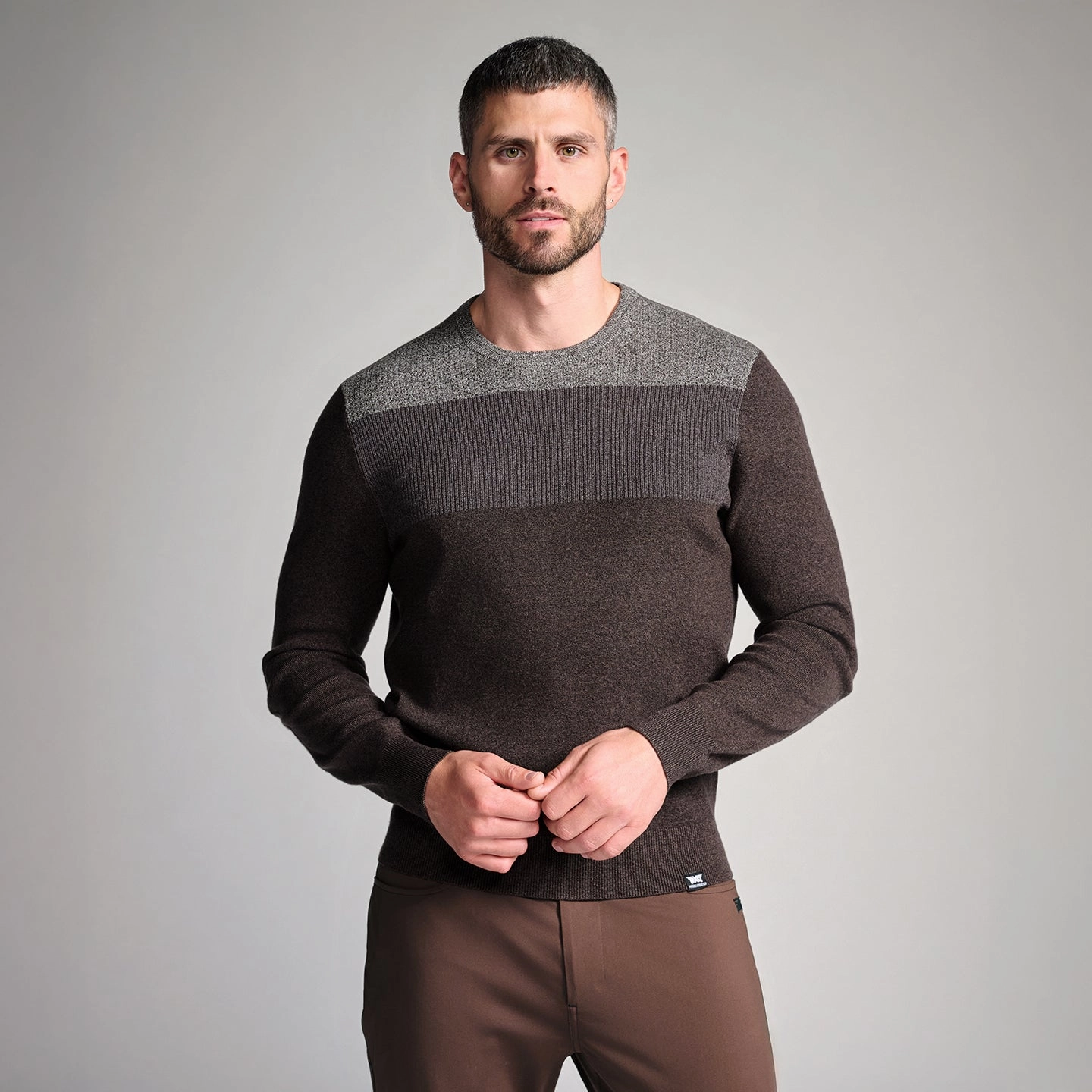 Todays Special Picks Men'S Multi Yarn Mlange Crewneck Sweater