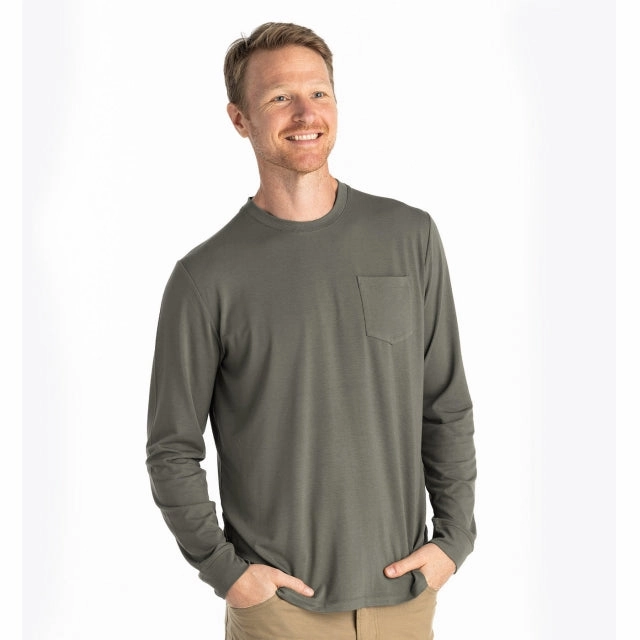 Gift Ideas Galore Mens Bamboo Flex Long Sleeve Pocket Tee