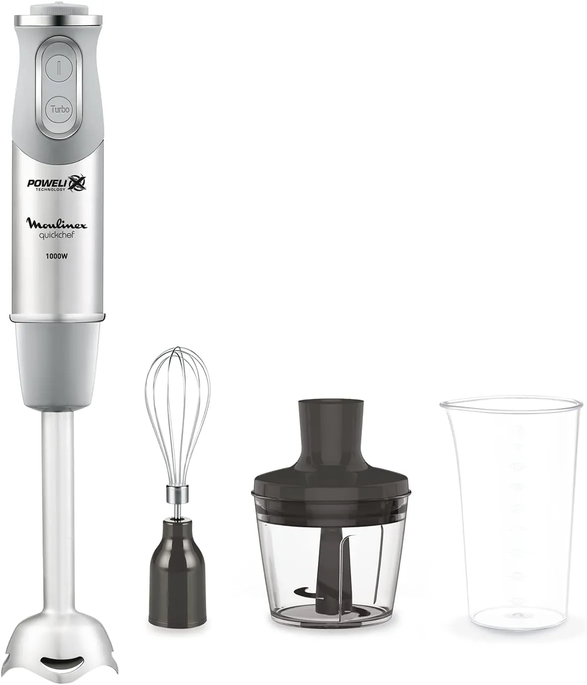 Moulinex Quickchef Lite Chopper, 4Speeds, 0.5L, 1000Watts, Silver