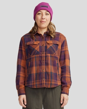 WomenS Huntly Long Sleeve Shirt - Cabin Plaid Woodsy Trending Hot Deal