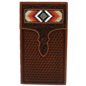 Nocona Men'S Southwest Stone & Basketweave Embossed Rodeo Wallet MustHave Gift Ideas