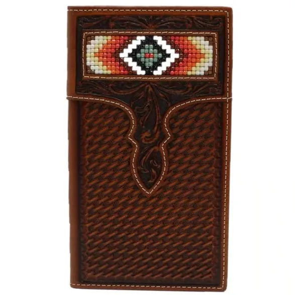 Nocona Men'S Southwest Stone & Basketweave Embossed Rodeo Wallet MustHave Gift Ideas