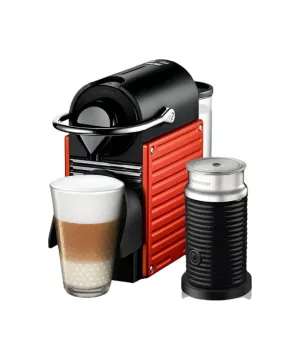 Nespresso Coffee Maker Bundle Red Pixie   Black Aeroccino3