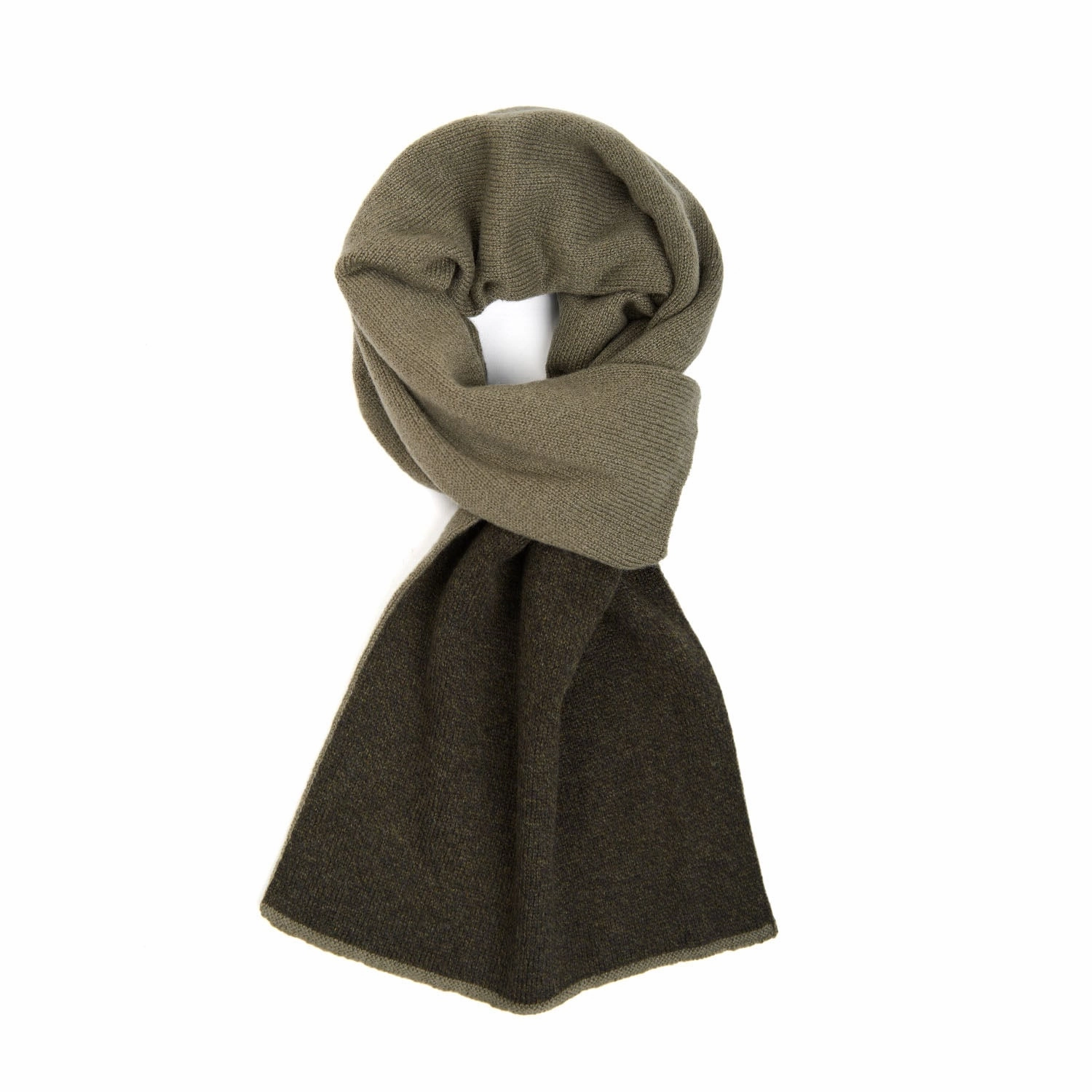 Olive And Dark Green Two-Tone Cashmere Neck Warmer Instant Savings Deal