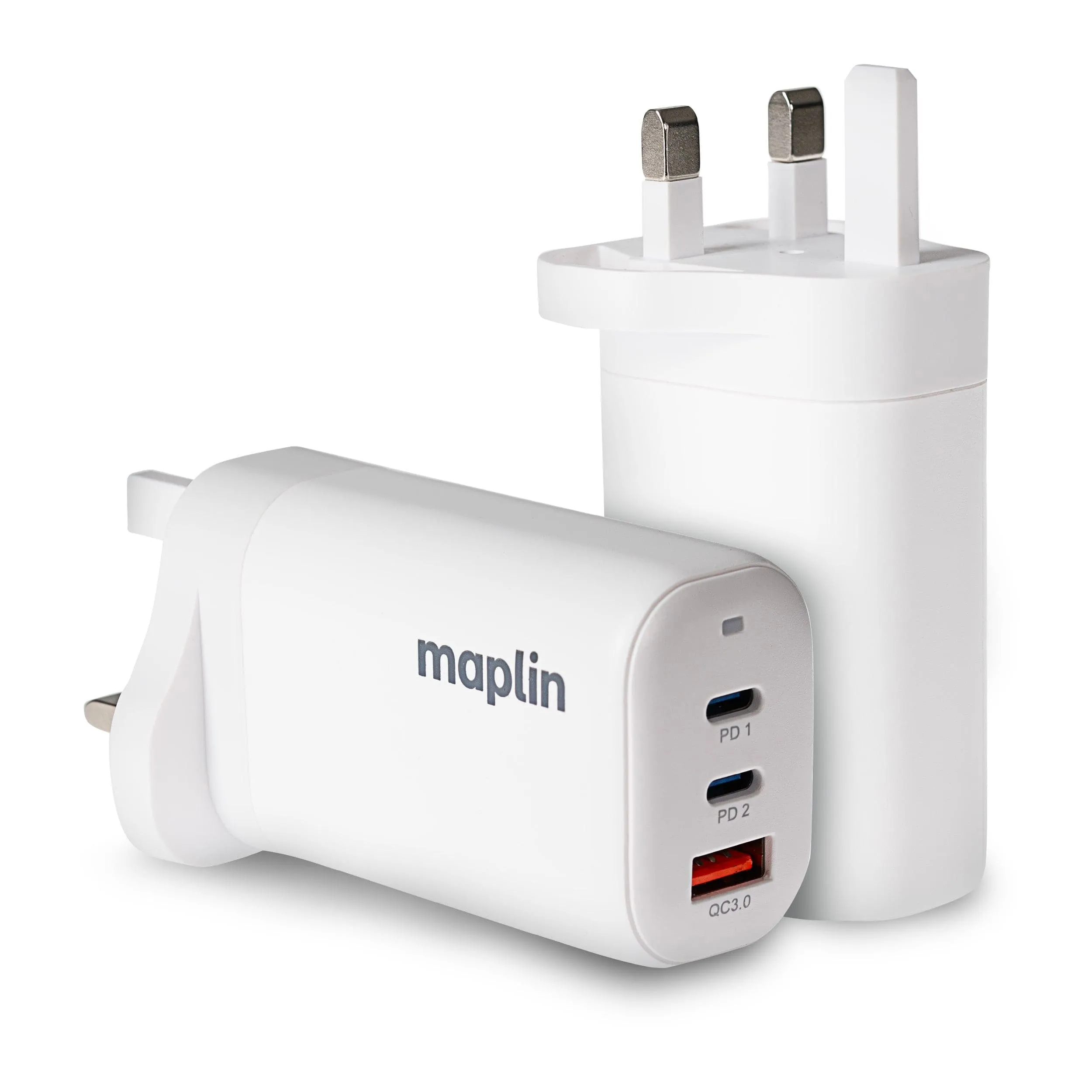 Todays Trending Deals Trending Hot Picks Maplin 3 Port Usb Wall Charger 2X Usb-C 1X Usb-A Gan Pd Qc 3.0 45W High Speed Charging