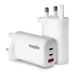 Todays Trending Deals Trending Hot Picks Maplin 3 Port Usb Wall Charger 2X Usb-C 1X Usb-A Gan Pd Qc 3.0 45W High Speed Charging