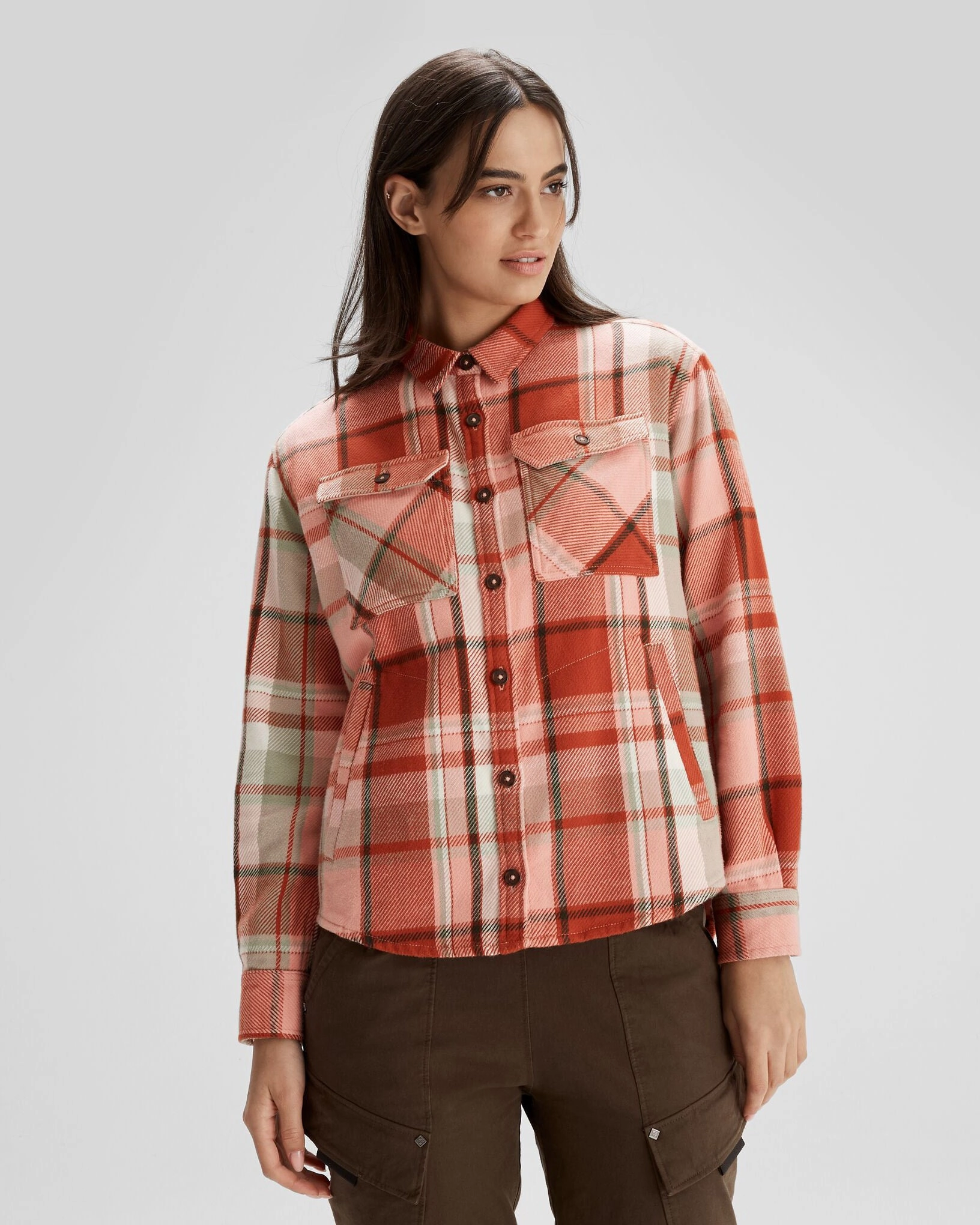 Trending Savings Now Women'S Huntly Long Sleeve Shirt - Cabin Plaid Fruity