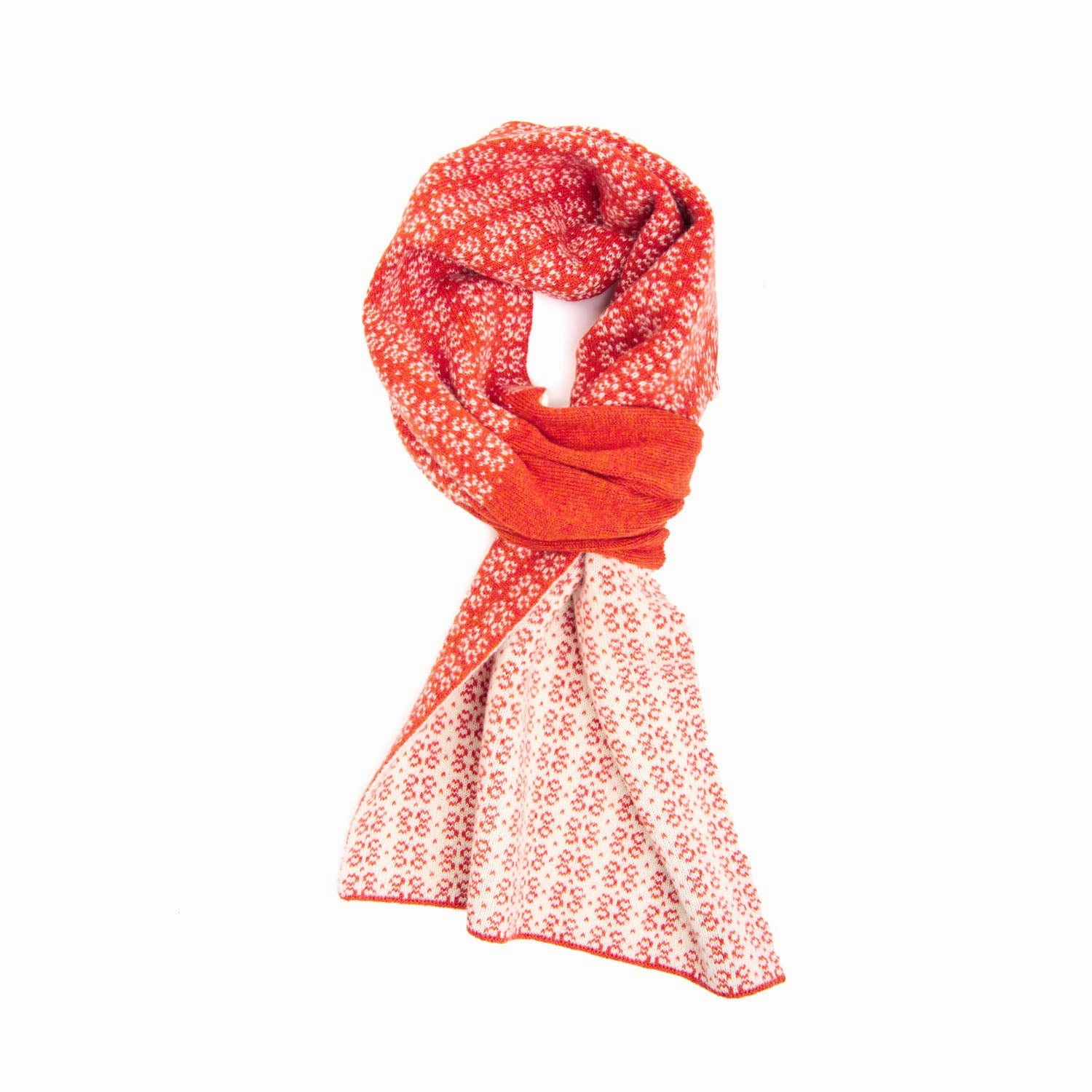 Hot Item Clearance Perfect Gift Offer Orange And Beige Neck Warmer With Micro Pattern