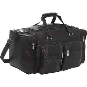 Exclusive Savings Event Mega Hot Offer Piel Leather Carry-On Duffel Bag With Pockets