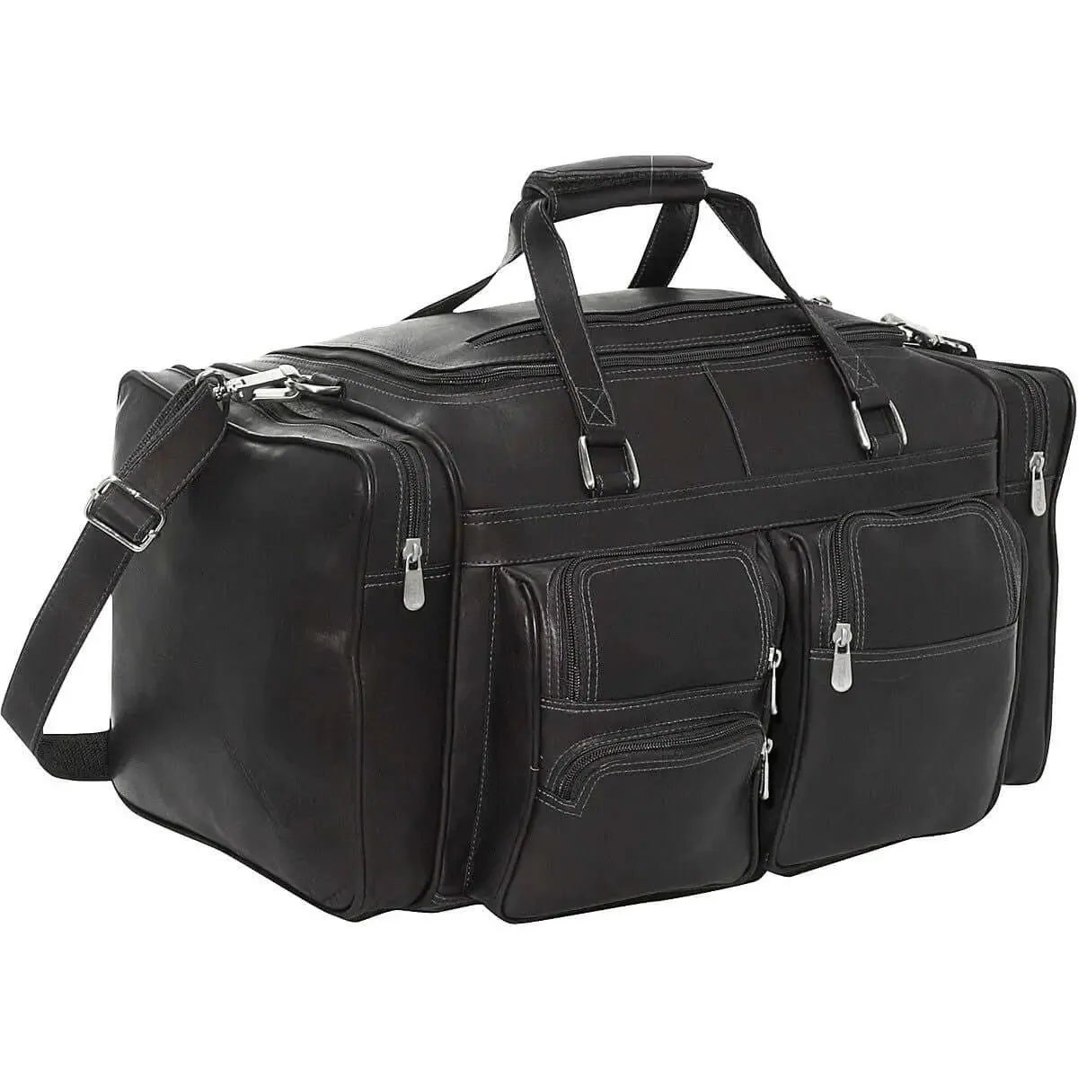 Todays Steal Mega Hot Offer Piel Leather Carry-On Duffel Bag With Pockets