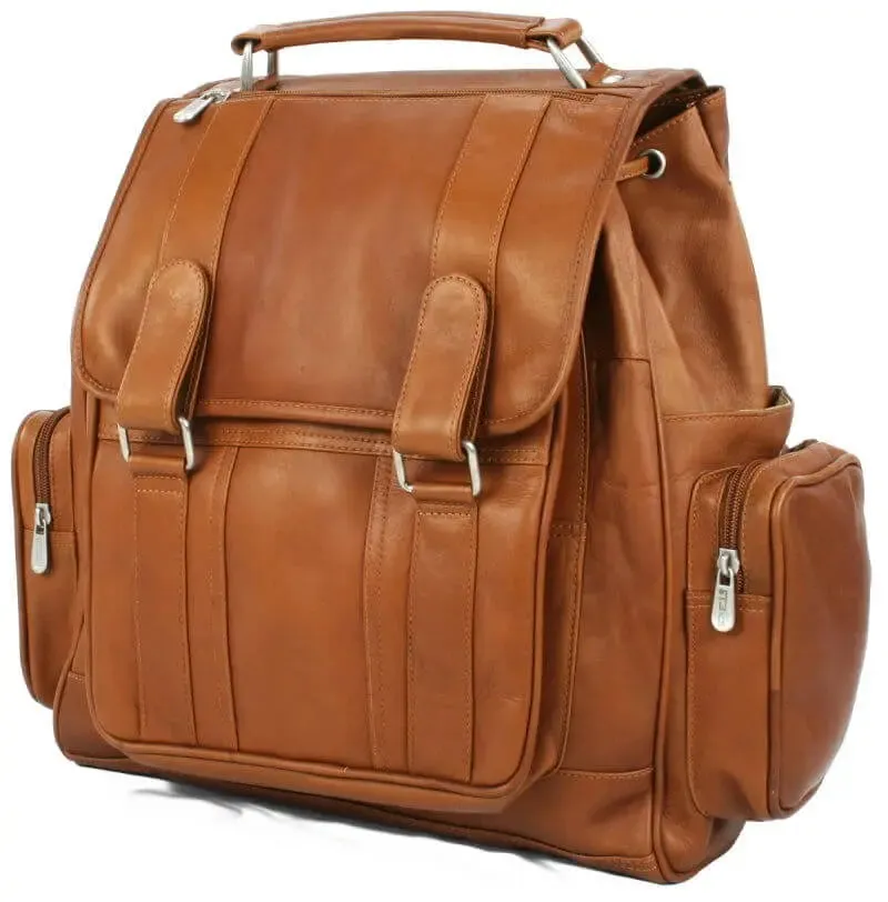 Weekend Sale Special Hot Discount Deal Piel Leather Double Loop Flap Over Laptop Backpack