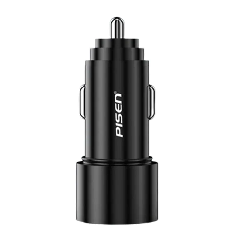 Pisen Metal Pd   Qc Fast Car Charger 36W (Black) 5 Pcs 26% Off Special Deal Frenzy