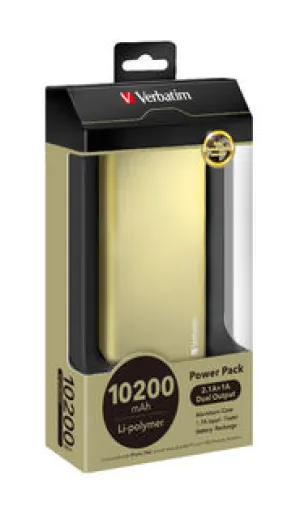 Shop Grab Now Limited Offer Alert Verbatim 64527 Portable Usb Power Pack (10,200 Mah) Gold