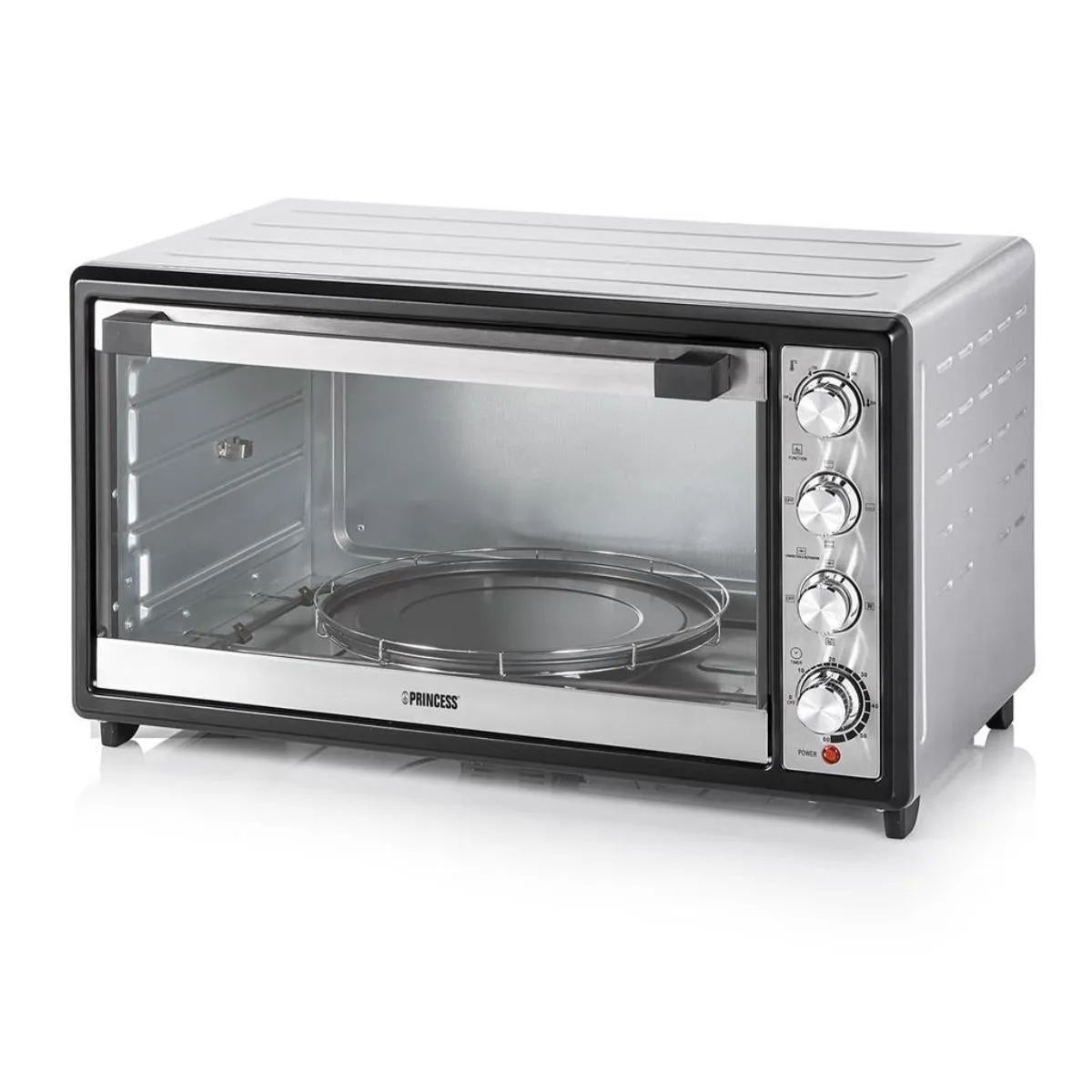 Princess Oven With Pizza Carousel, 90Lit, Silver