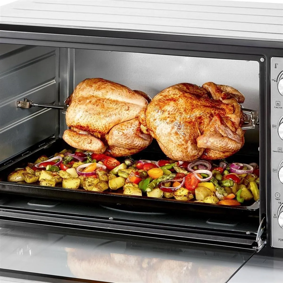 Princess Oven With Pizza Carousel, 90Lit, Silver