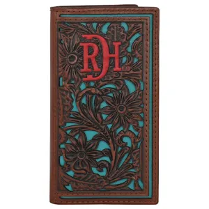 Red Dirt Hat Co. Floral Tooled With Turquoise Inlay Brown Leather Rodeo Wallet Save More Online Shop Todays Picks