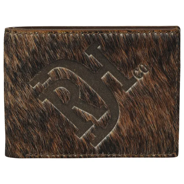 Online Exclusive Savings Special Deals Online Red Dirt Hat Co. Logo Natural Brindle Hair On Leather Bifold Wallet