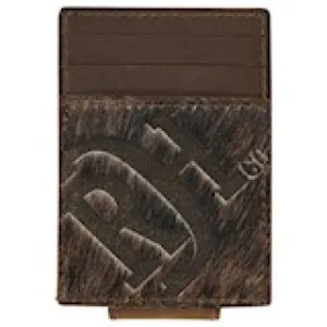 Red Dirt Hat Co. Logo Natural Brindle Hair On Leather Card Case With Money Clip Hot Sale Frenzy