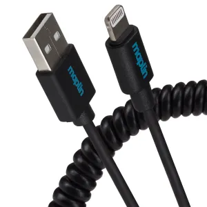Flash Deal Today Hot Price Drop Maplin Lightning Connector To Usb-A Coiled Curly Cable - Black