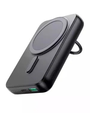 Hot Sale Alert Joyroom Jr-W050 20W Magnetic Wireless Power Bank With Ring Holder 10000Mah - Black