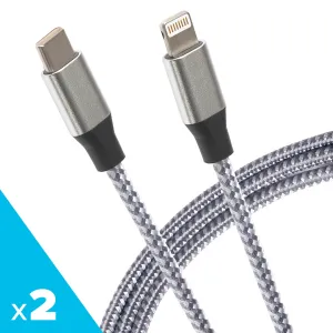 Today Only Hot Pick Maplin Lightning To Usb-C Braided 20W High Speed Cable - Silver, 1M (Pack Of 2)