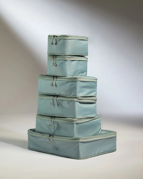 Special Offer Inside Packing Cubes In Mist Blue - Set Of 6