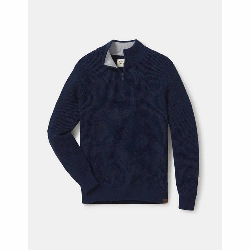 Men'S Waffle Knit Quarter Zip Pullover Exclusive Deal Inside