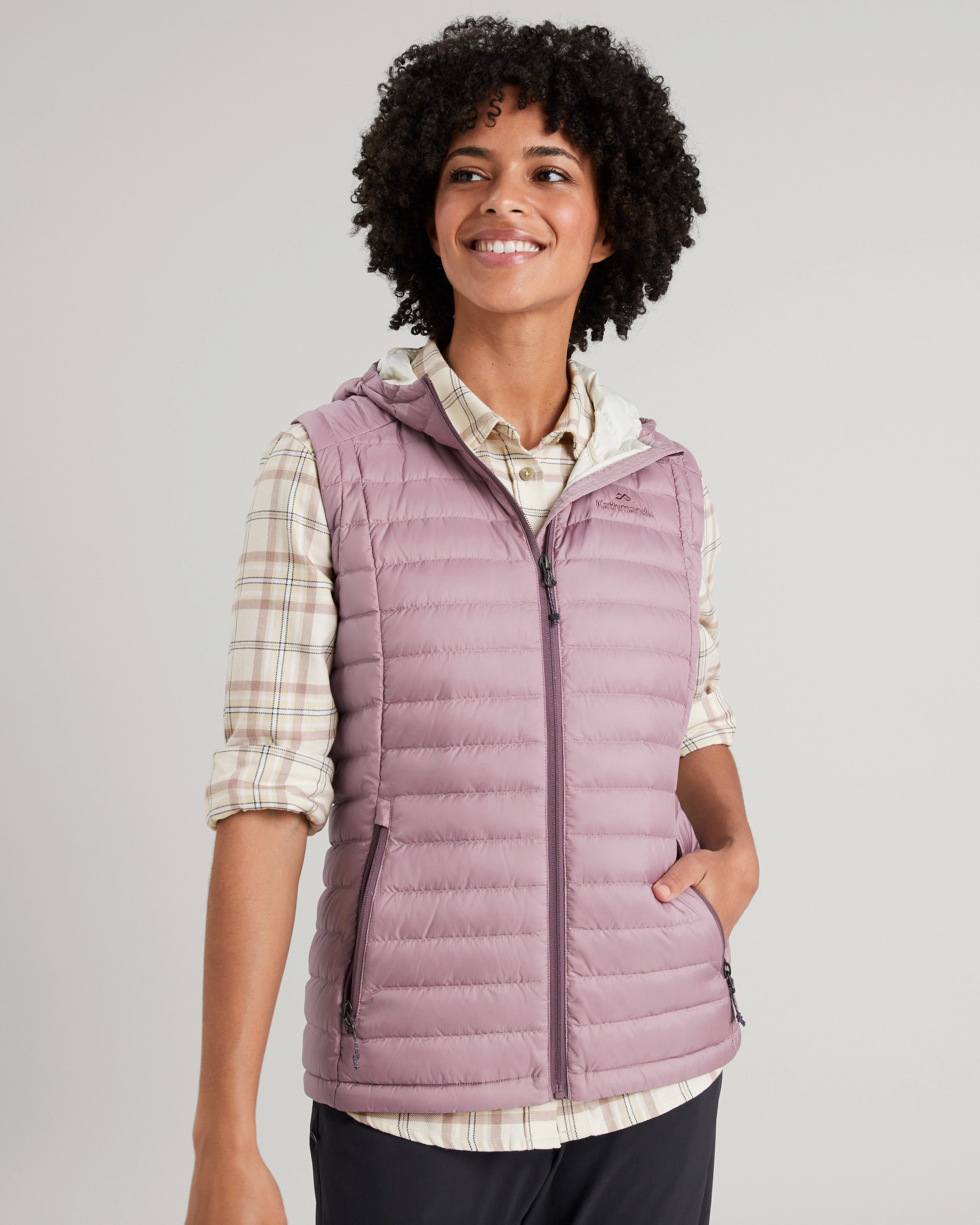 Todays Steal Women'S Heli Hooded Down Vest - Thistle