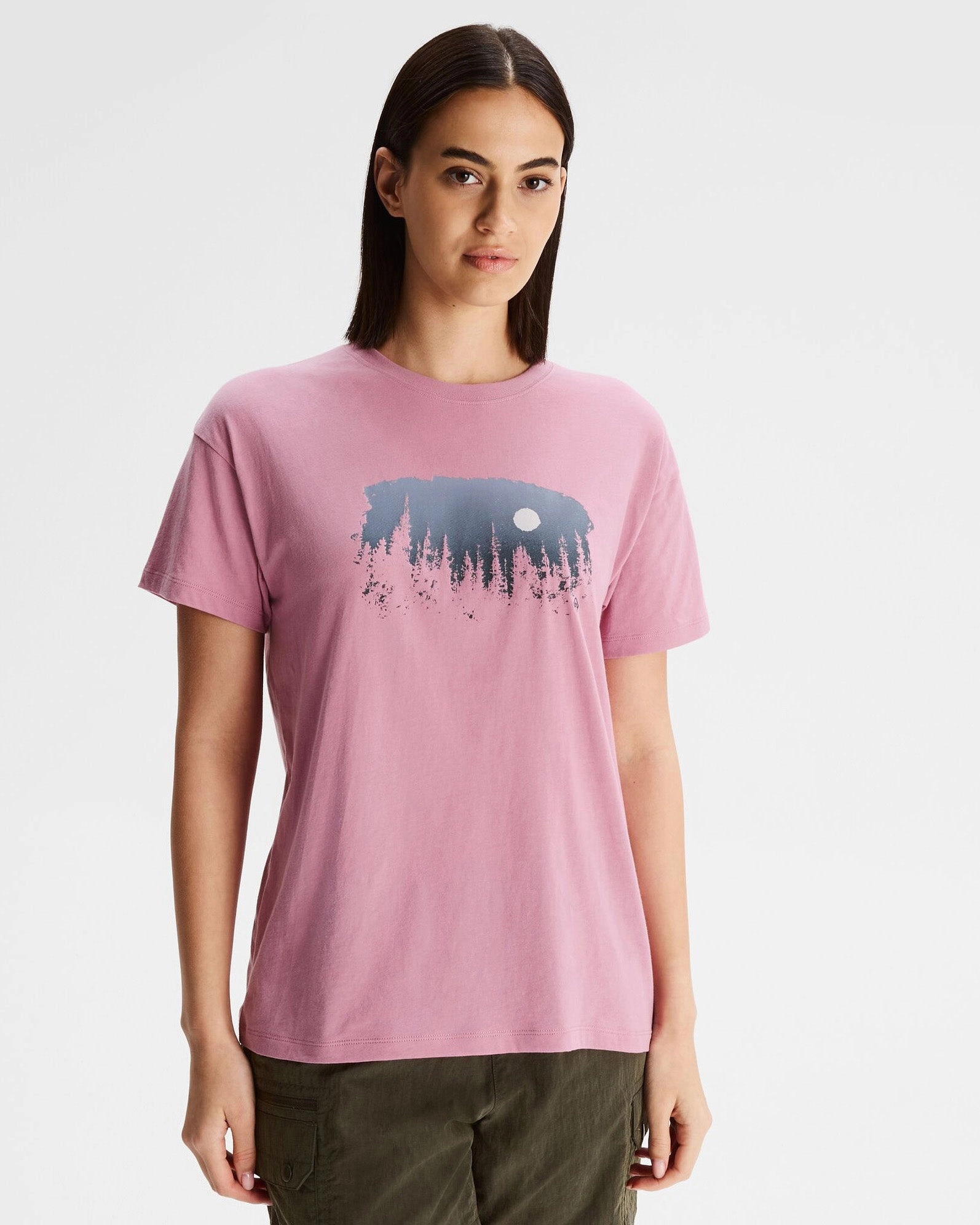 Women'S Tree Line Organic Cotton T-Shirt - Orchid Perfect Gift Offer Online Exclusive Savings