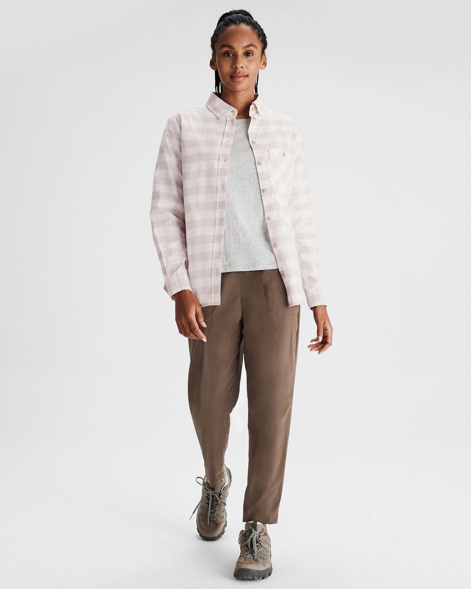 Best Seller Deal Instant Savings Deal Women'S Fyfe Flannel Shirt - Dove Gingham