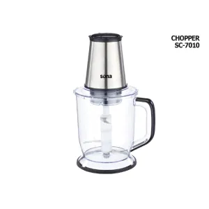 Sona Chopper Plastic Bowl, 1.5Lit, 400Watts, Black Stainless