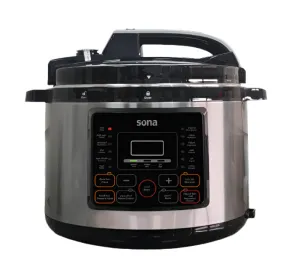 Sona Electric Pressure Cooker, 12Lit, 1500Watts, 14Cooking programs, Stainless Steel