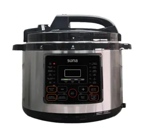 Sona Electric Pressure Cooker, 8Lit, 1300Watts, 14Cooking Programs, Stainless Steel